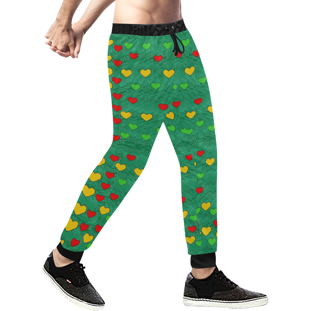 love is in all of us to give and show Men's All Over Print Sweatpants (Model L11)