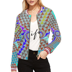 Abstract System by Artdream All Over Print Bomber Jacket for Women (Model H21)