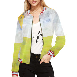 Watercolor Pop All Over Print Bomber Jacket for Women (Model H21)
