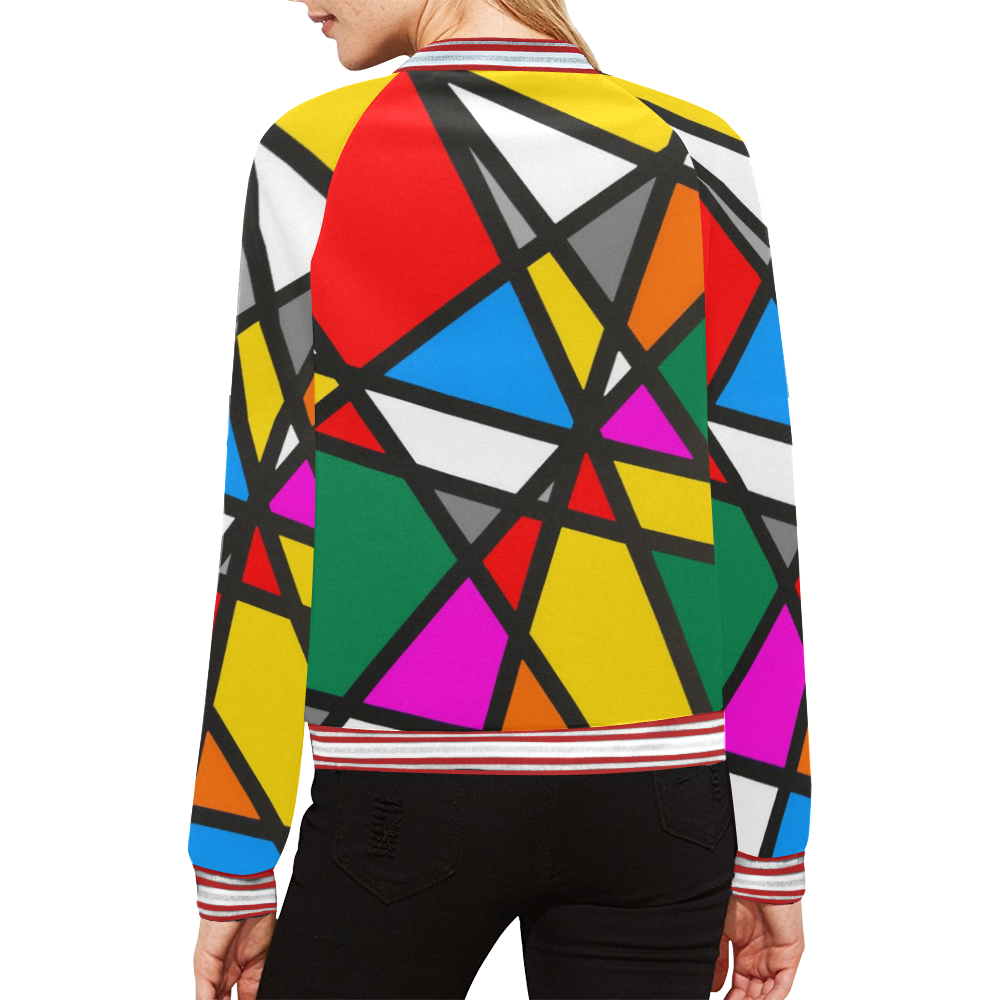 Mirror Popart by Nico Bielow All Over Print Bomber Jacket for Women (Model H21)