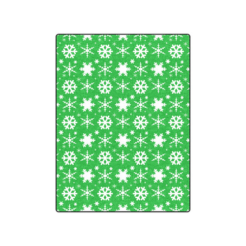 Snowflakes Green Blanket 50"x60"