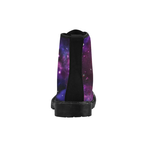 Midnight Blue Purple Galaxy Martin Boots for Women (Black) (Model 1203H)