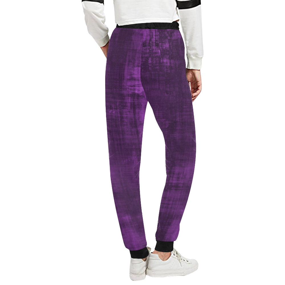 Purple Grunge Unisex All Over Print Sweatpants (Model L11)