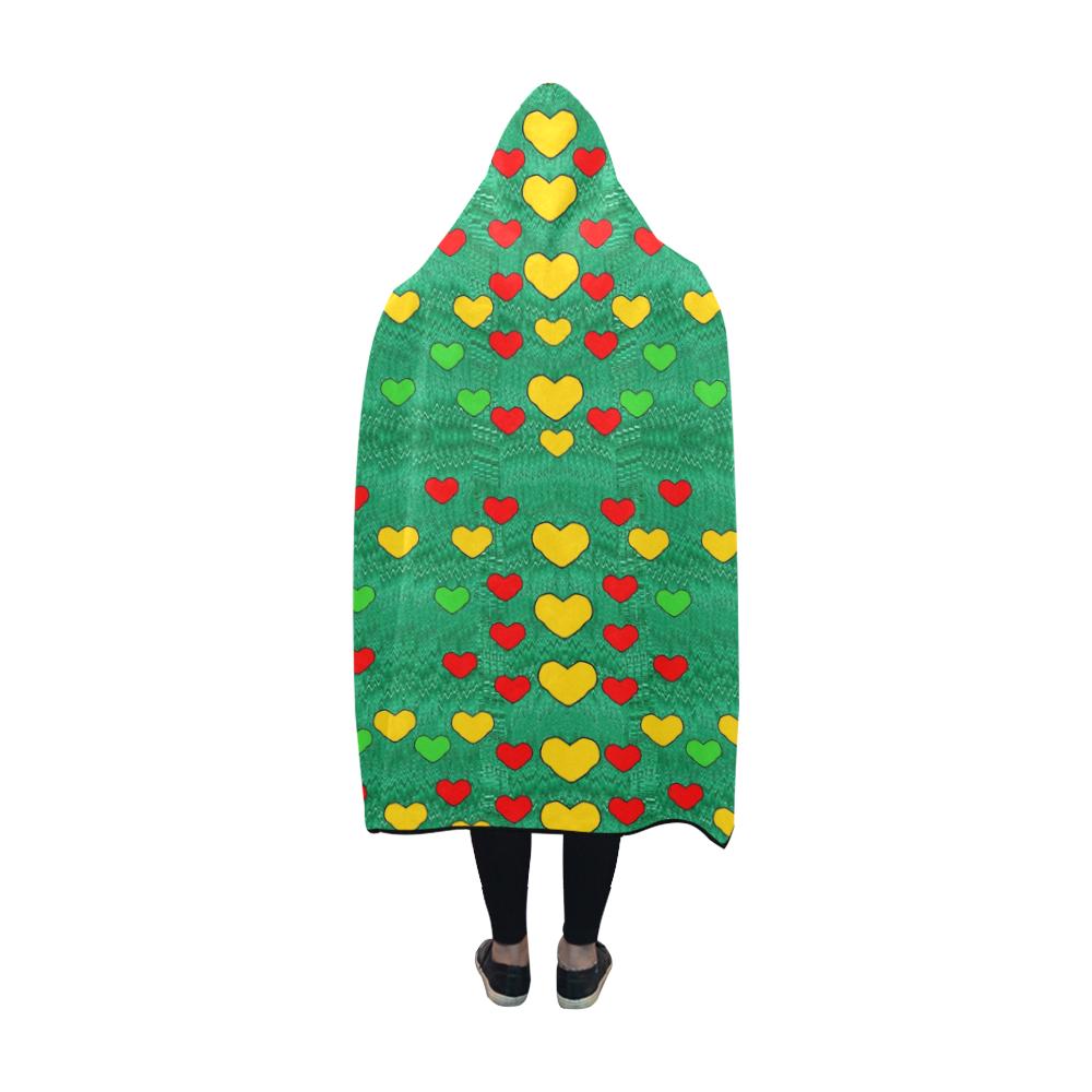 love is in all of us to give and show Hooded Blanket 60''x50''