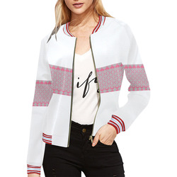 MIddi All Over Print Bomber Jacket for Women (Model H21)