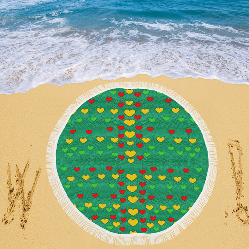 love is in all of us to give and show Circular Beach Shawl 59"x 59"