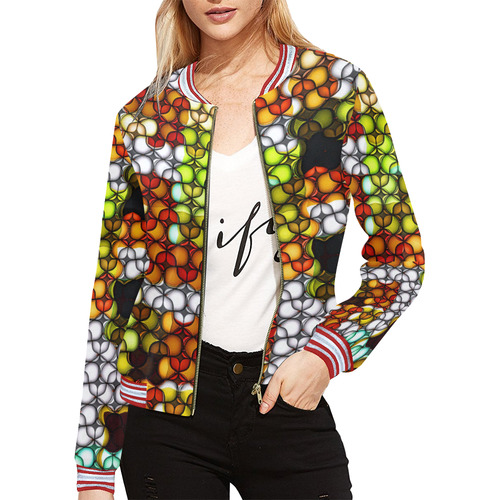 Blast-o-Blob #7B All Over Print Bomber Jacket for Women (Model H21)