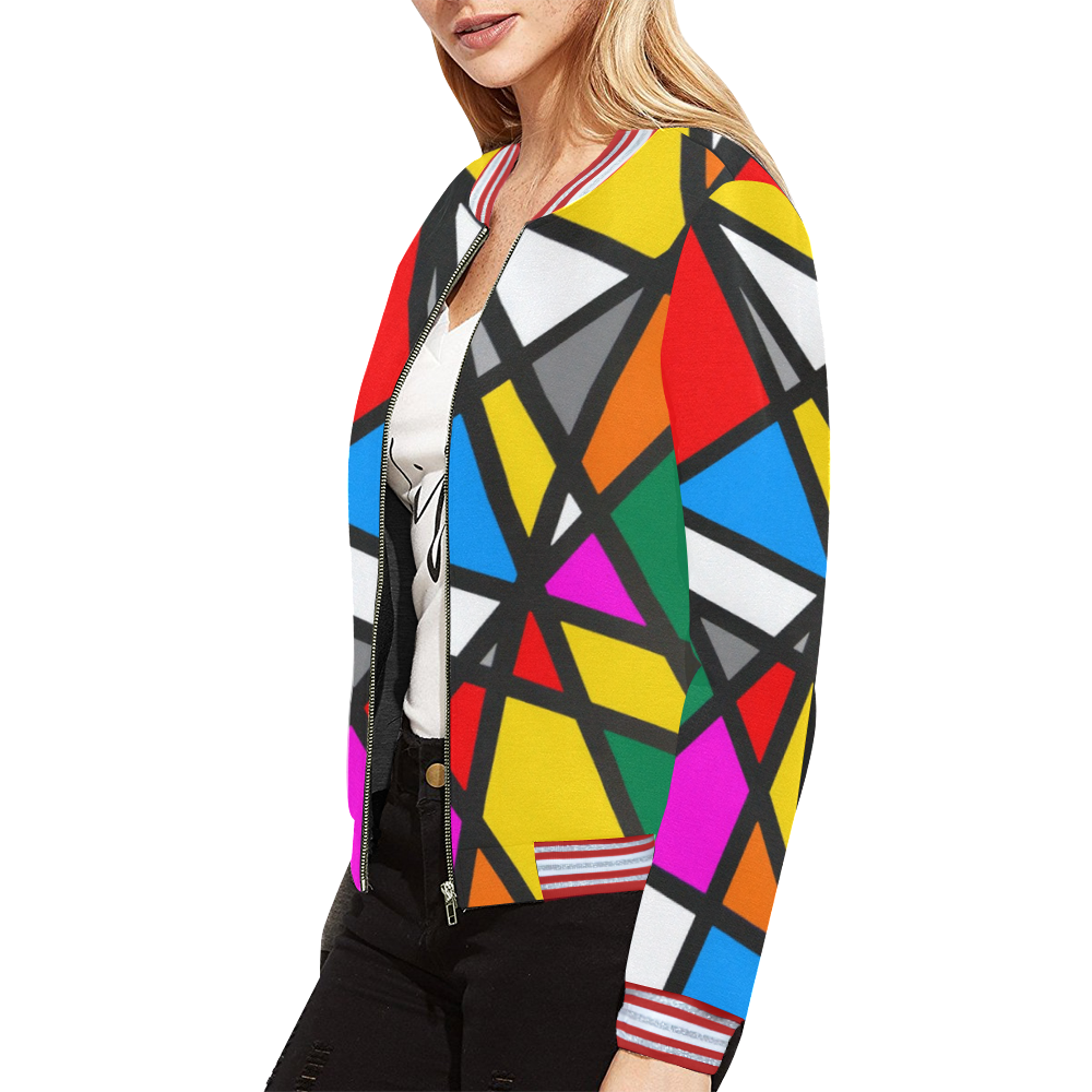 Mirror Popart by Nico Bielow All Over Print Bomber Jacket for Women (Model H21)