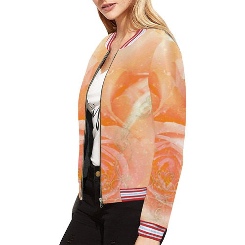Beautiful roses, All Over Print Bomber Jacket for Women (Model H21)