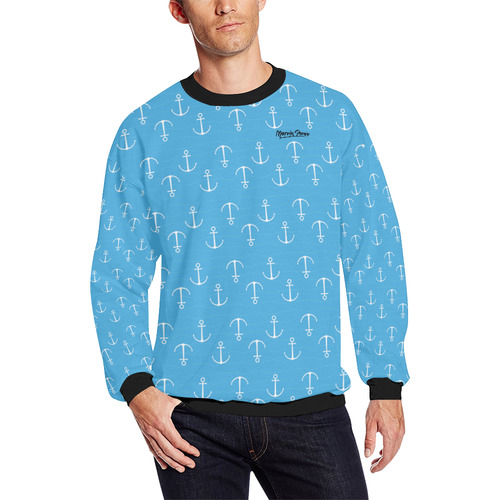 Anchors Men's Oversized Fleece Crew Sweatshirt/Large Size(Model H18)
