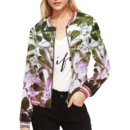 Foliage #4 All Over Print Bomber Jacket for Women (Model H21)