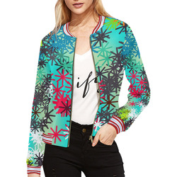 Abstract System by Artdream All Over Print Bomber Jacket for Women (Model H21)