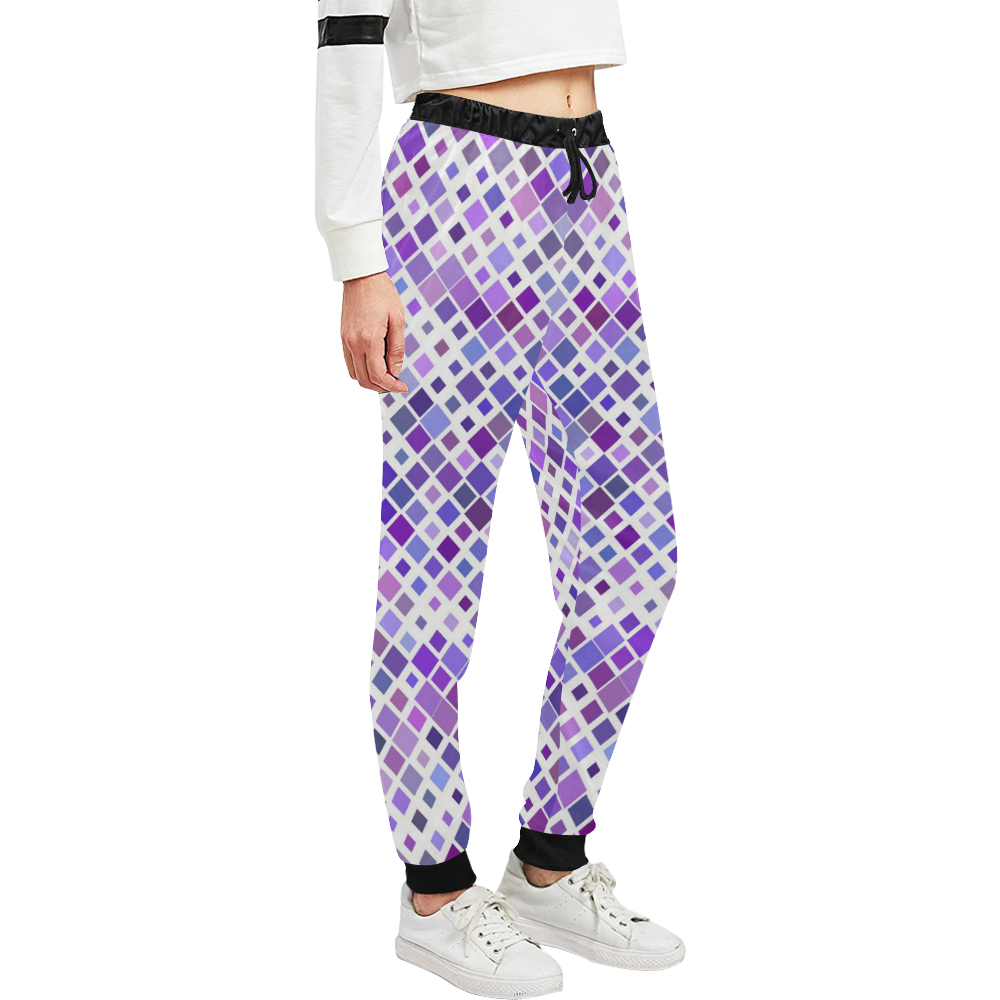 Purple Squared Unisex All Over Print Sweatpants (Model L11)