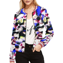 Mindworks Collage #14 All Over Print Bomber Jacket for Women (Model H21)