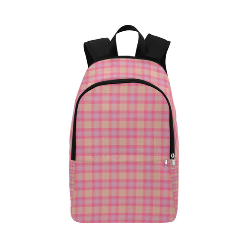 Pink Purple Plaid Fabric Backpack for Adult (Model 1659)
