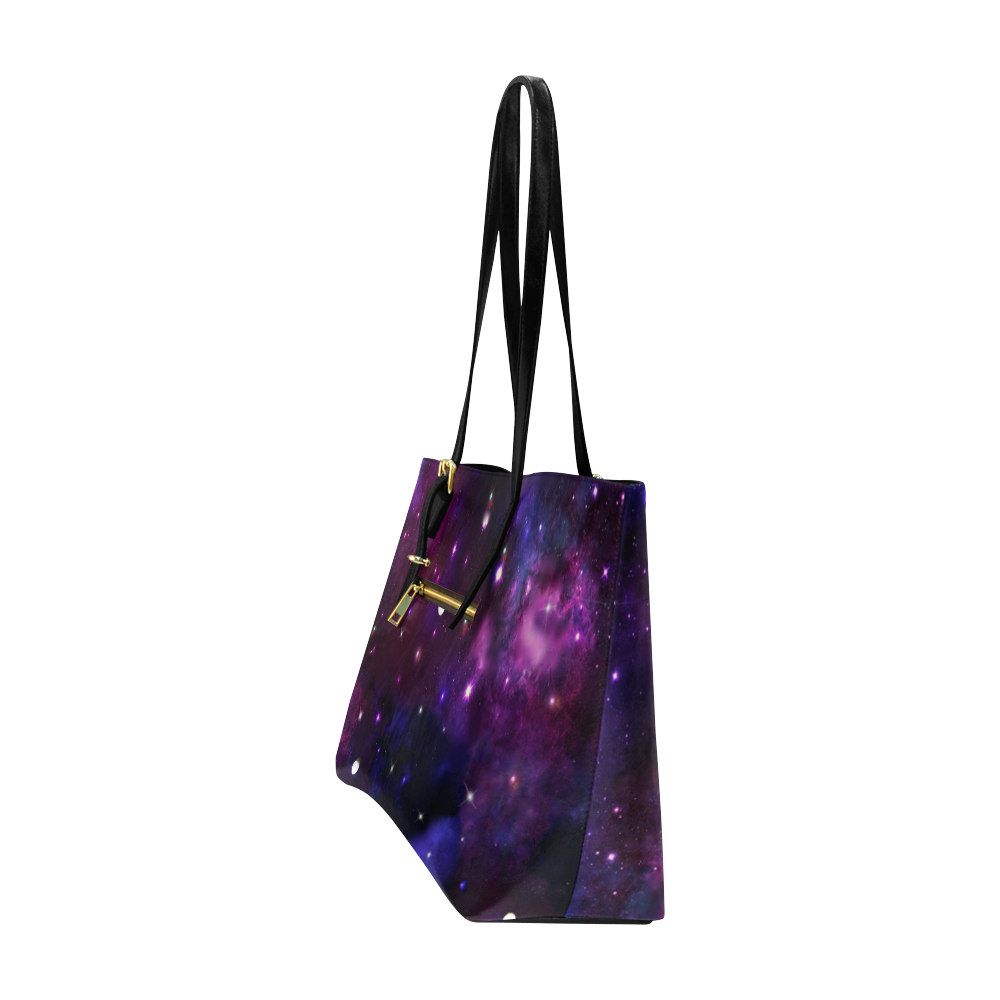 Midnight Blue Purple Galaxy Euramerican Tote Bag/Large (Model 1656)