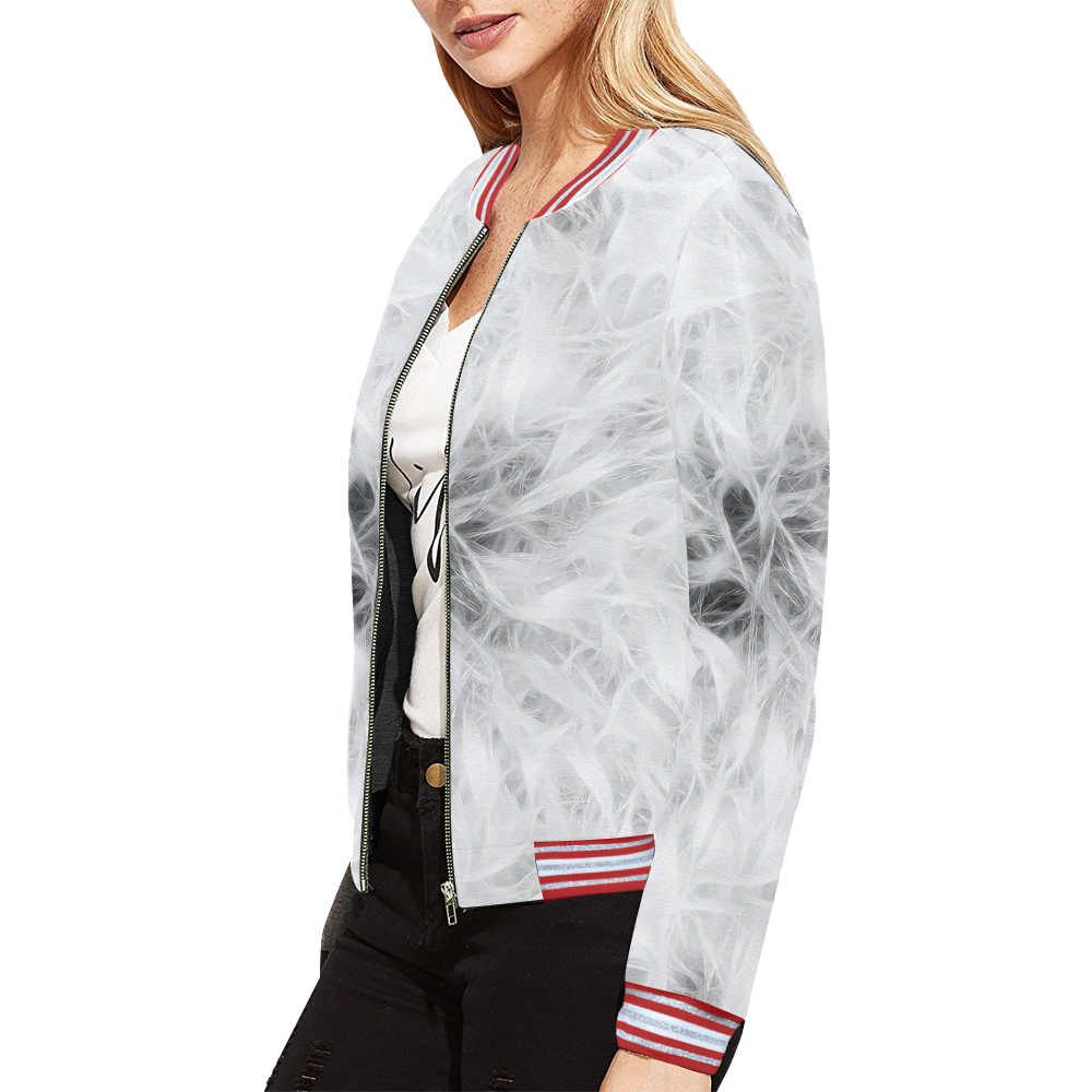Cotton  Light All Over Print Bomber Jacket for Women (Model H21)