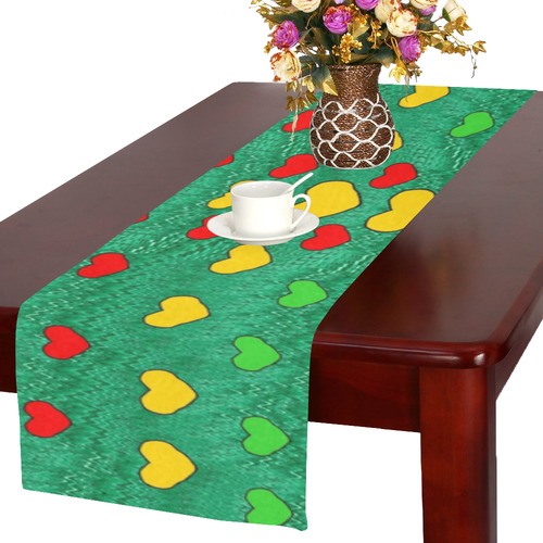 love is in all of us to give and show Table Runner 16x72 inch