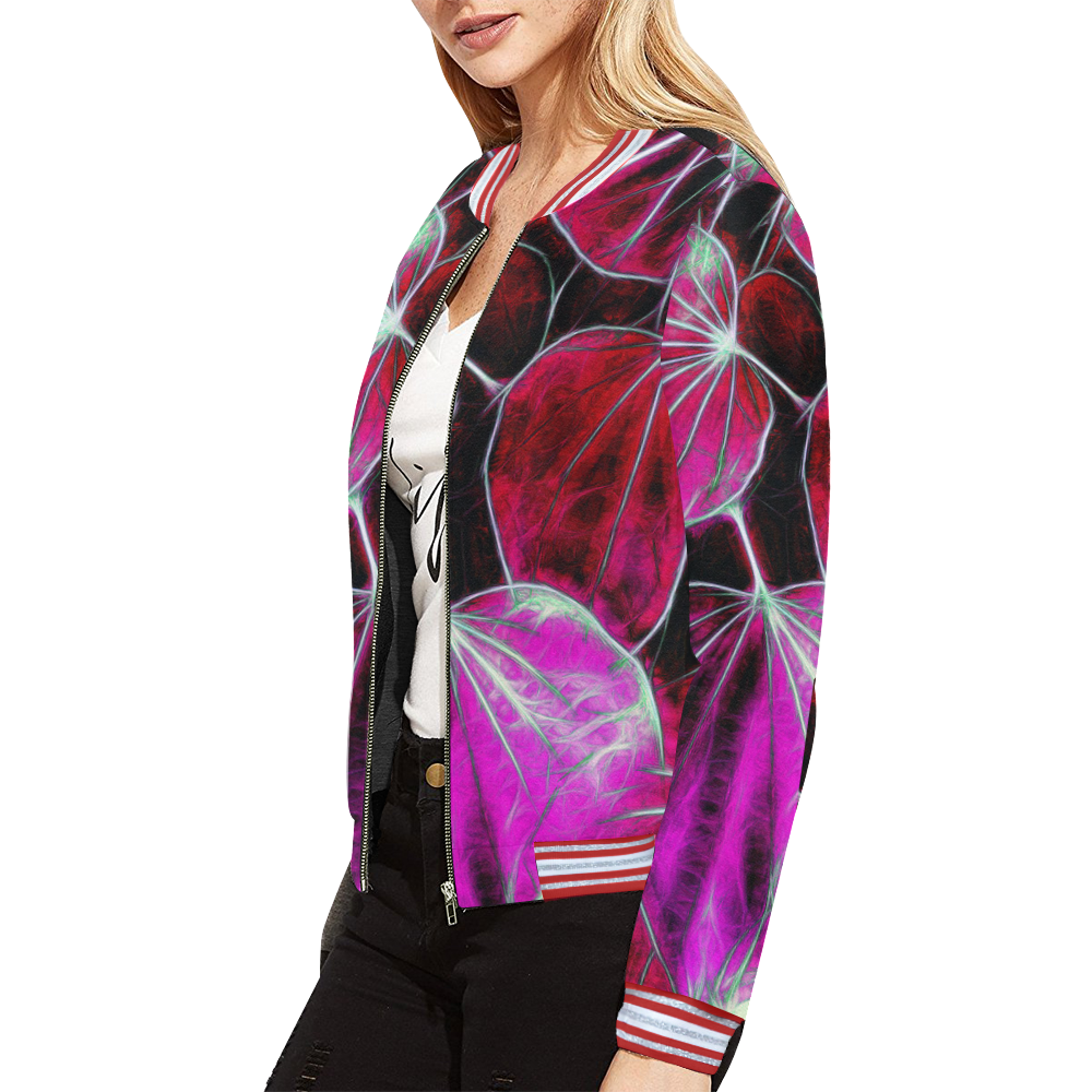 Foliage #9 All Over Print Bomber Jacket for Women (Model H21)