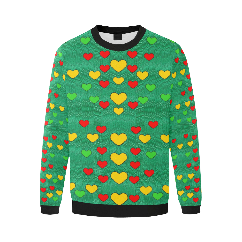 love is in all of us to give and show Men's Oversized Fleece Crew Sweatshirt (Model H18)