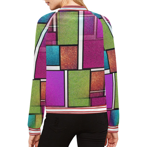 Glitter System by Artdream All Over Print Bomber Jacket for Women (Model H21)
