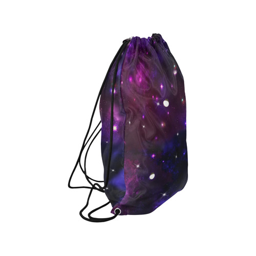 Midnight Blue Purple Galaxy Small Drawstring Bag Model 1604 (Twin Sides) 11"(W) * 17.7"(H)