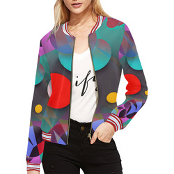 Abstract System by Artdream All Over Print Bomber Jacket for Women (Model H21)