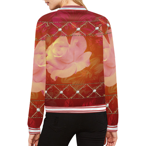 Beautiful soft roses All Over Print Bomber Jacket for Women (Model H21)