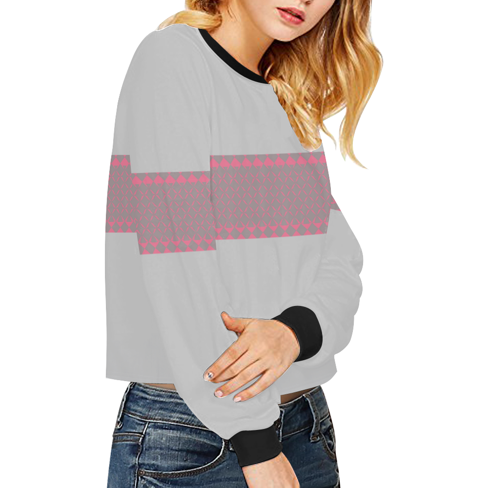 Middi Grey Crop Pullover Sweatshirts for Women (Model H20)