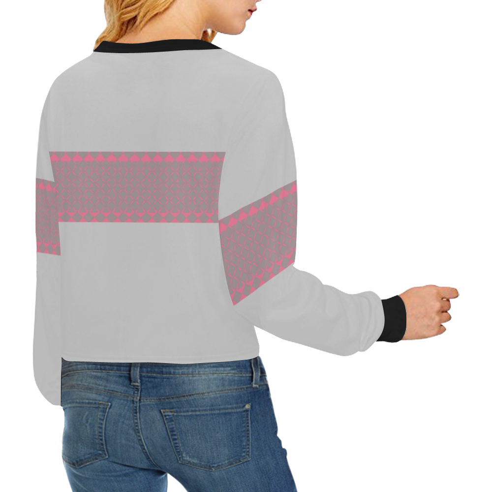 Middi Grey Crop Pullover Sweatshirts for Women (Model H20)