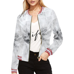 Cotton  Light All Over Print Bomber Jacket for Women (Model H21)