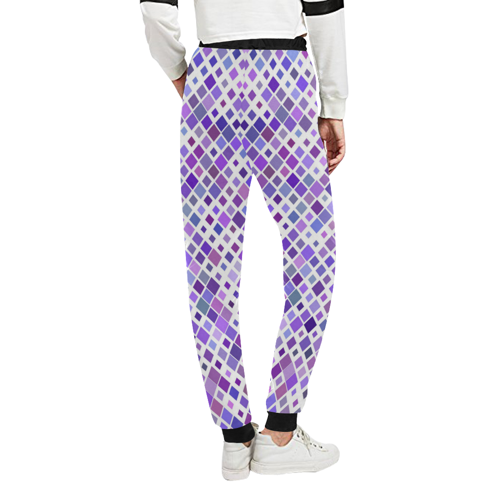Purple Squared Unisex All Over Print Sweatpants (Model L11)