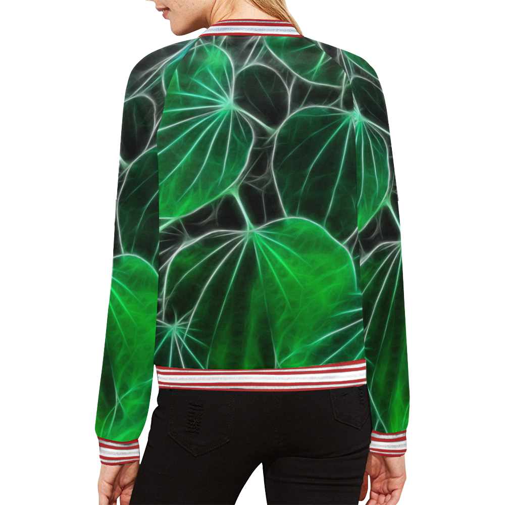 Foliage #9B All Over Print Bomber Jacket for Women (Model H21)