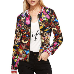 Mindworks Collage #2 All Over Print Bomber Jacket for Women (Model H21)