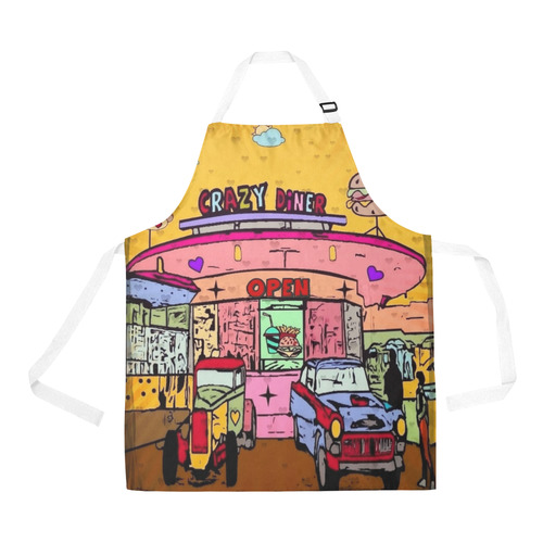 Crazy Diner Popart by Nico Bielow All Over Print Apron
