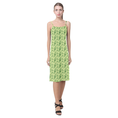 St Patrick's Day Clovers Alcestis Slip Dress (Model D05)