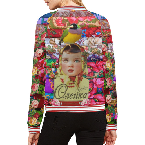 Flower Child All Over Print Bomber Jacket for Women (Model H21)