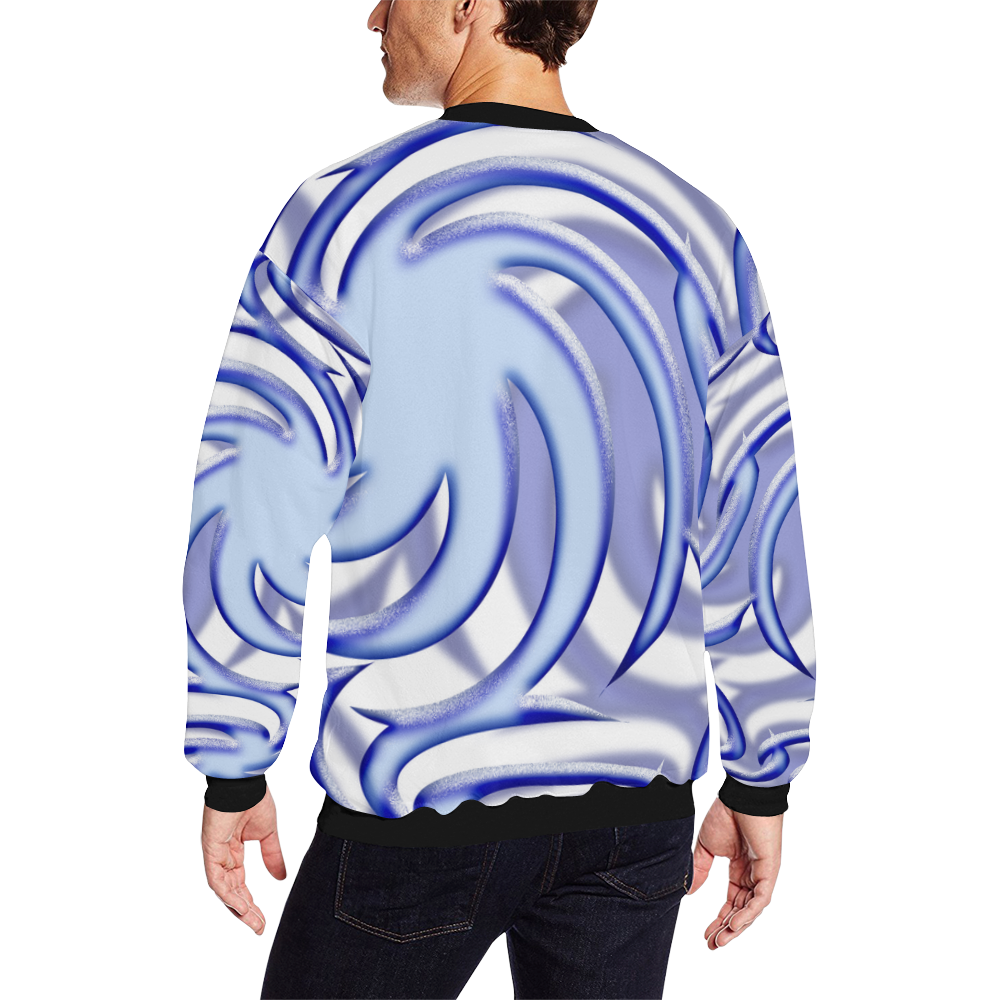 3-D Blue Ball All Over Print Crewneck Sweatshirt for Men (Model H18)