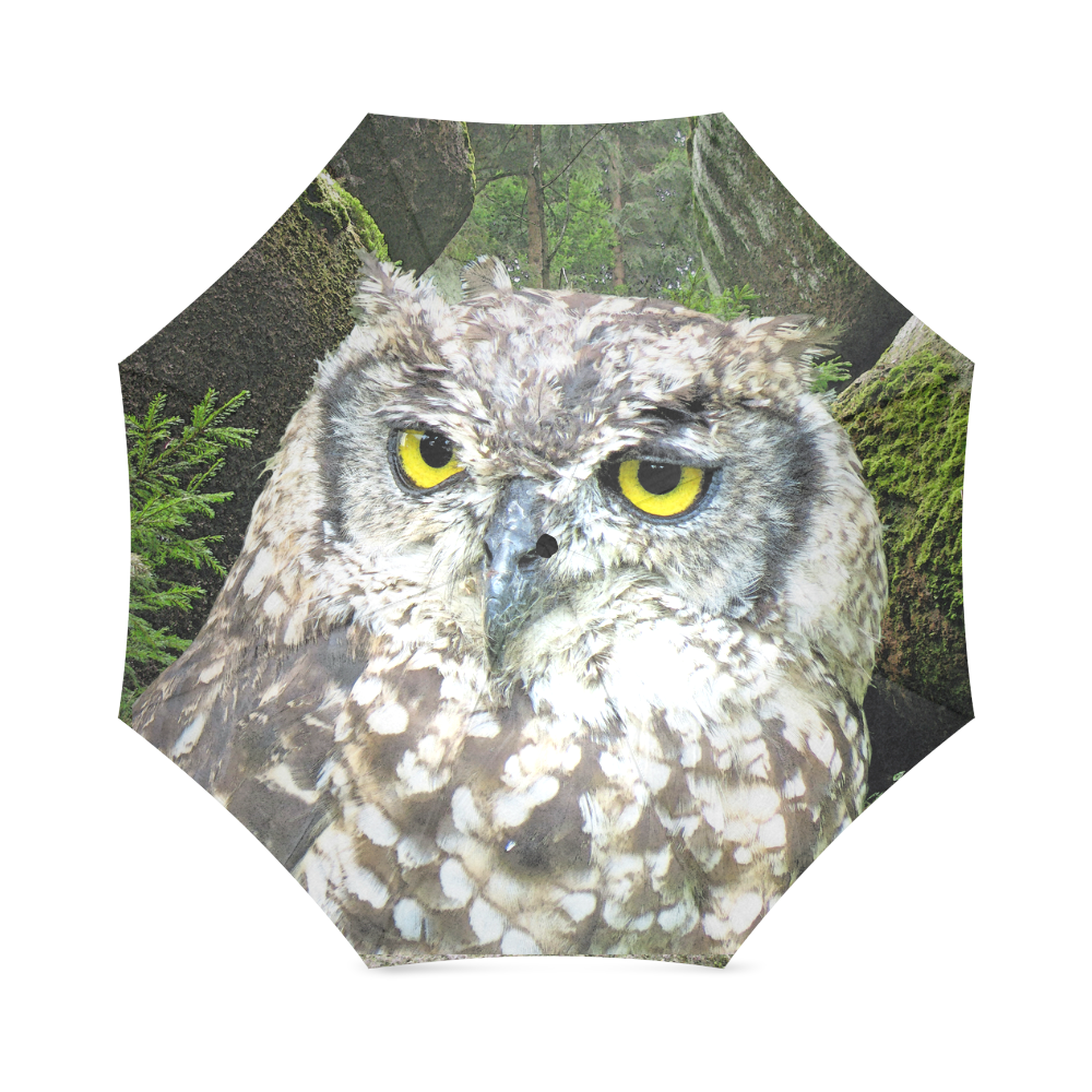 Eagle owl photo print Foldable Umbrella (Model U01)