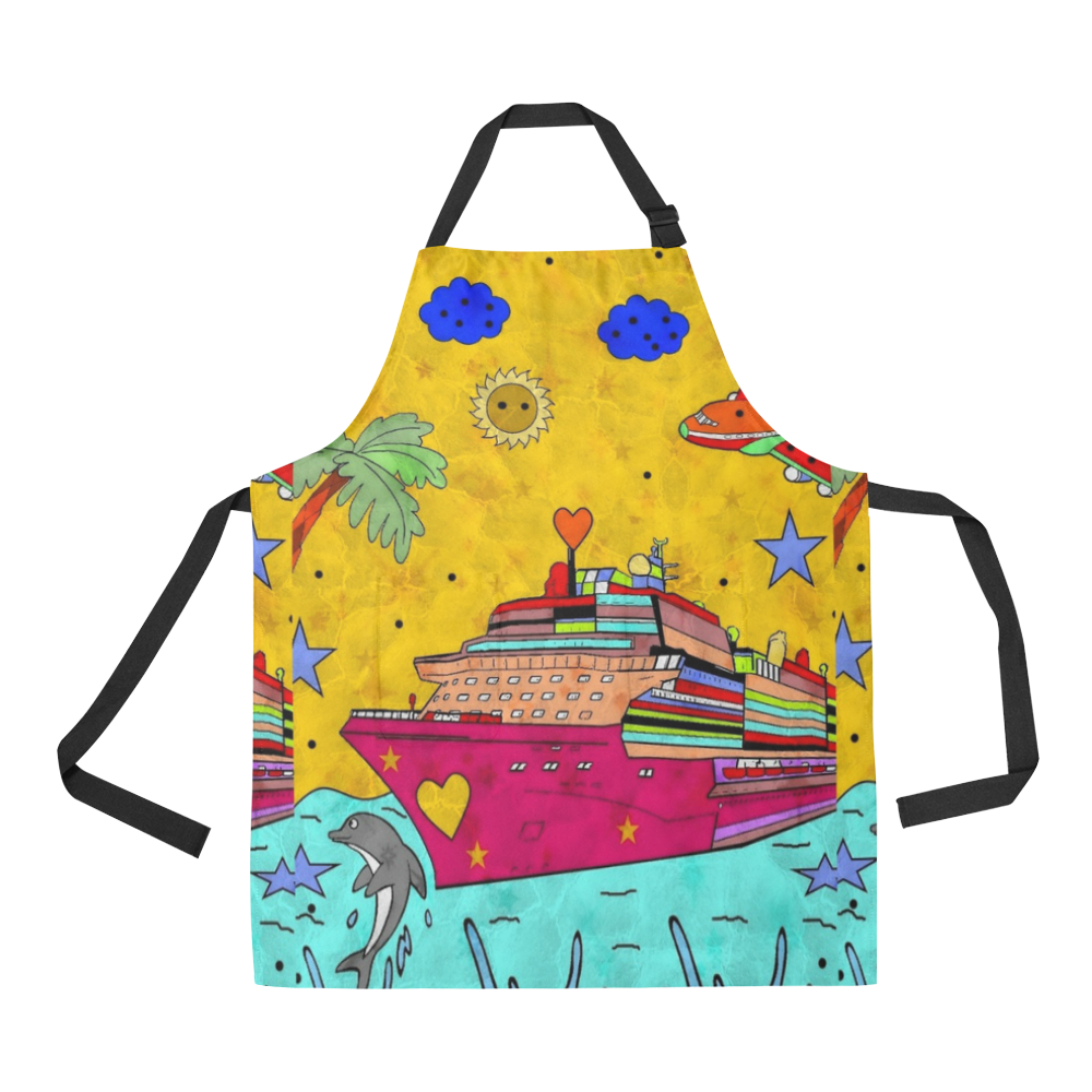 Ship  Popart by Nico Bielow All Over Print Apron