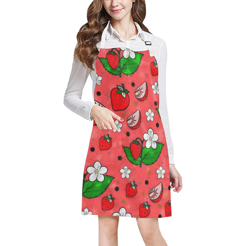 Strawberry Popart by Nico Bielow All Over Print Apron