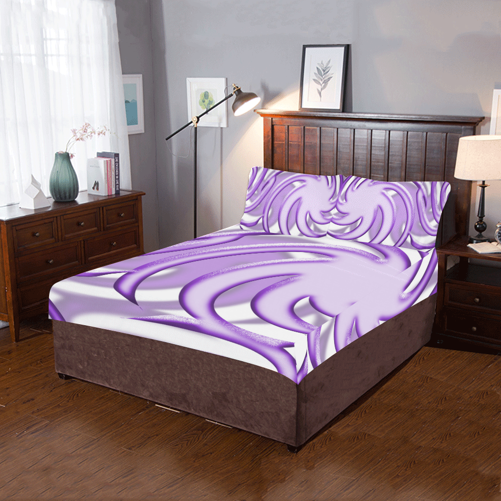 3-D Lilac Ball BIG 3-Piece Bedding Set