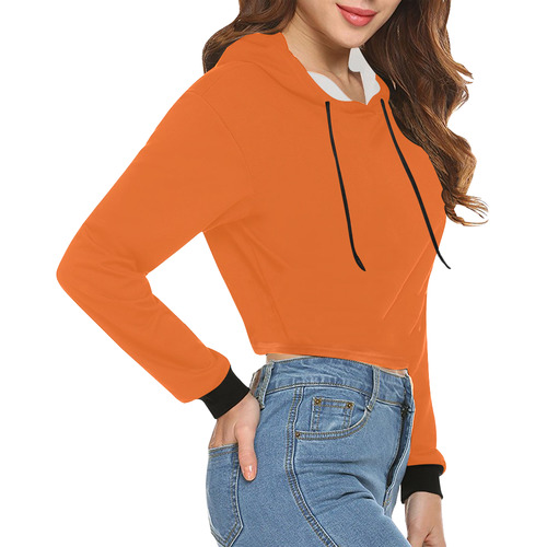 Orange by Artdream All Over Print Crop Hoodie for Women (Model H22)