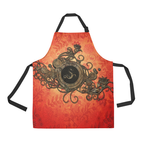 Decorative design, red and black All Over Print Apron