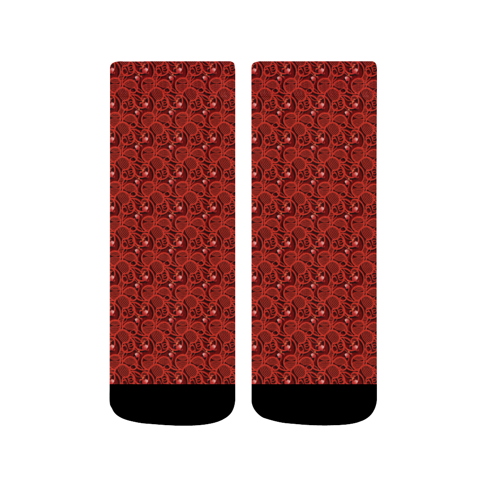 Cherry Tomato Red Hearts Quarter Socks