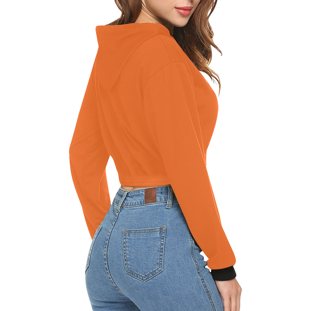 Orange by Artdream All Over Print Crop Hoodie for Women (Model H22)