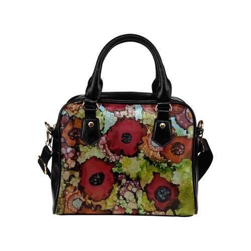 floral abstract #6 Shoulder Handbag (Model 1634)