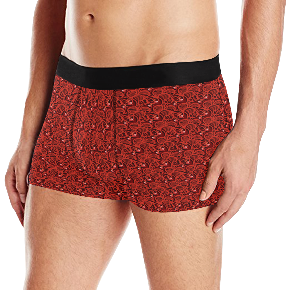 Cherry Tomato Red Hearts Men's All Over Print Boxer Briefs (Model L10)