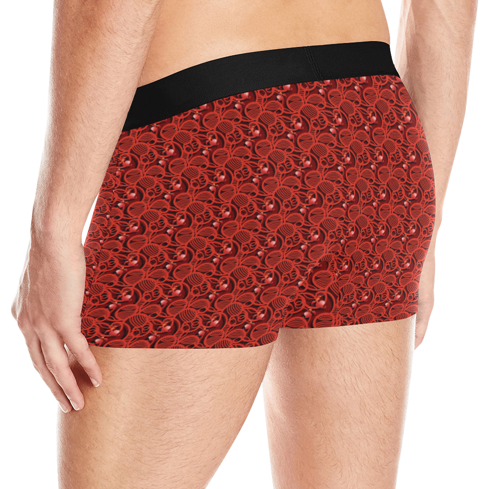 Cherry Tomato Red Hearts Men's All Over Print Boxer Briefs (Model L10)