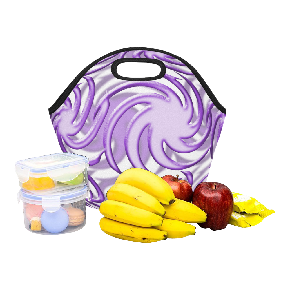 3-D Lilac Ball Neoprene Lunch Bag/Small (Model 1669)